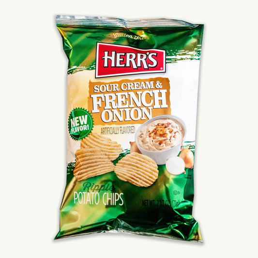 Herr's Sour Cream and French Onion Ripple Potato Chip 2.5oz