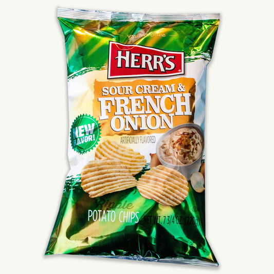 Herr's Sour Cream and French Onion Ripple Potato Chip 7.75oz