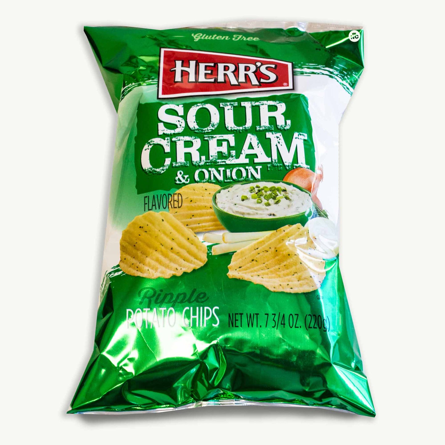 Herr's Sour Cream Onion Ripple Potato Chips 7.75oz