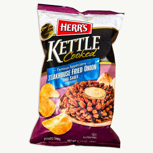 Herr's Steakhouse Fried Onion Sauce Kettle Cooked Potato Chips 6.5oz