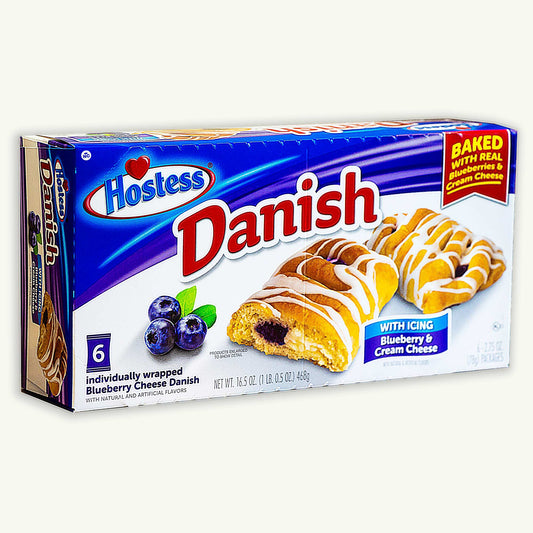 Hostess Danish Bluberry Cream Cheese 6ct 16.5oz