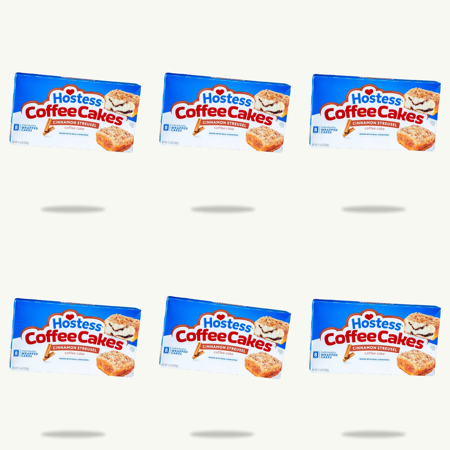 Hostess Coffee Cakes Cinnamon Streusel 8ct 11.6oz — 6-pack