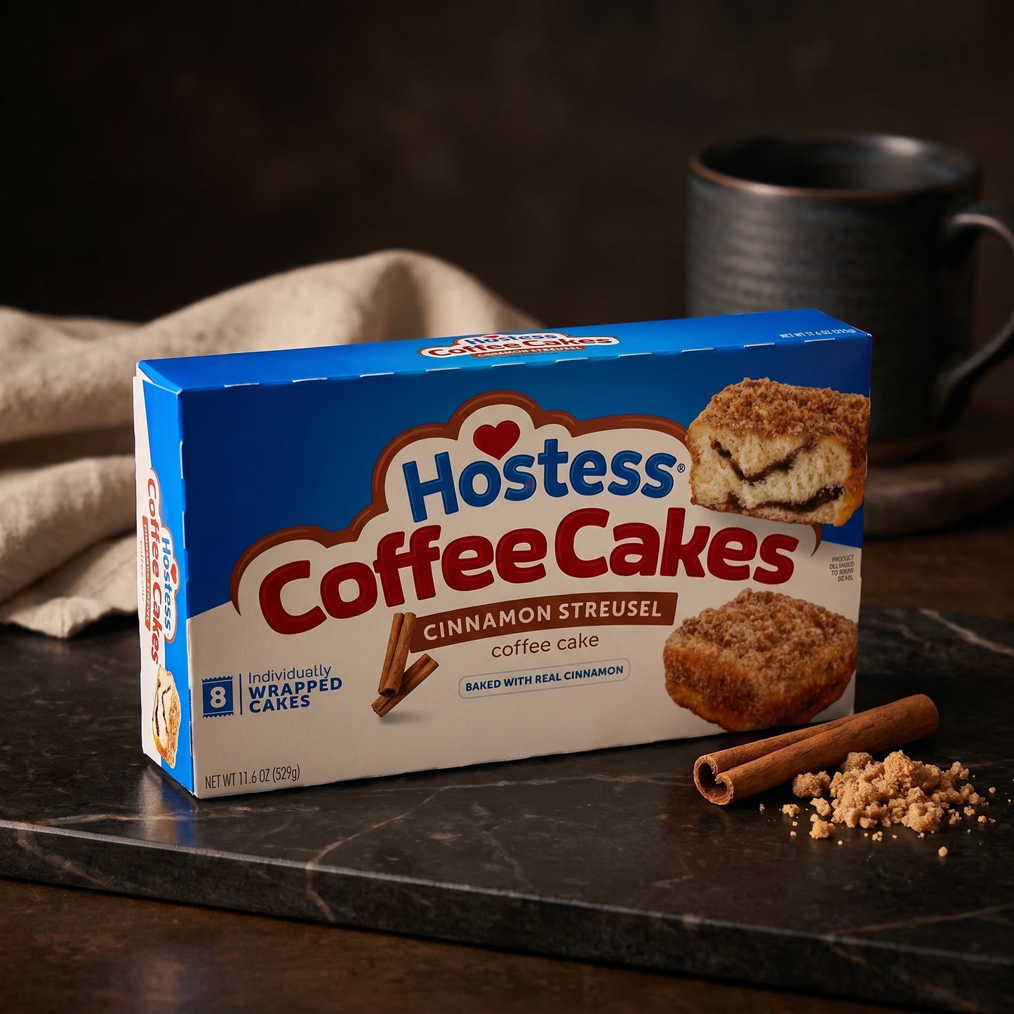 Hostess Coffee Cakes Cinnamon Streusel 8ct 11.6oz — fine scene