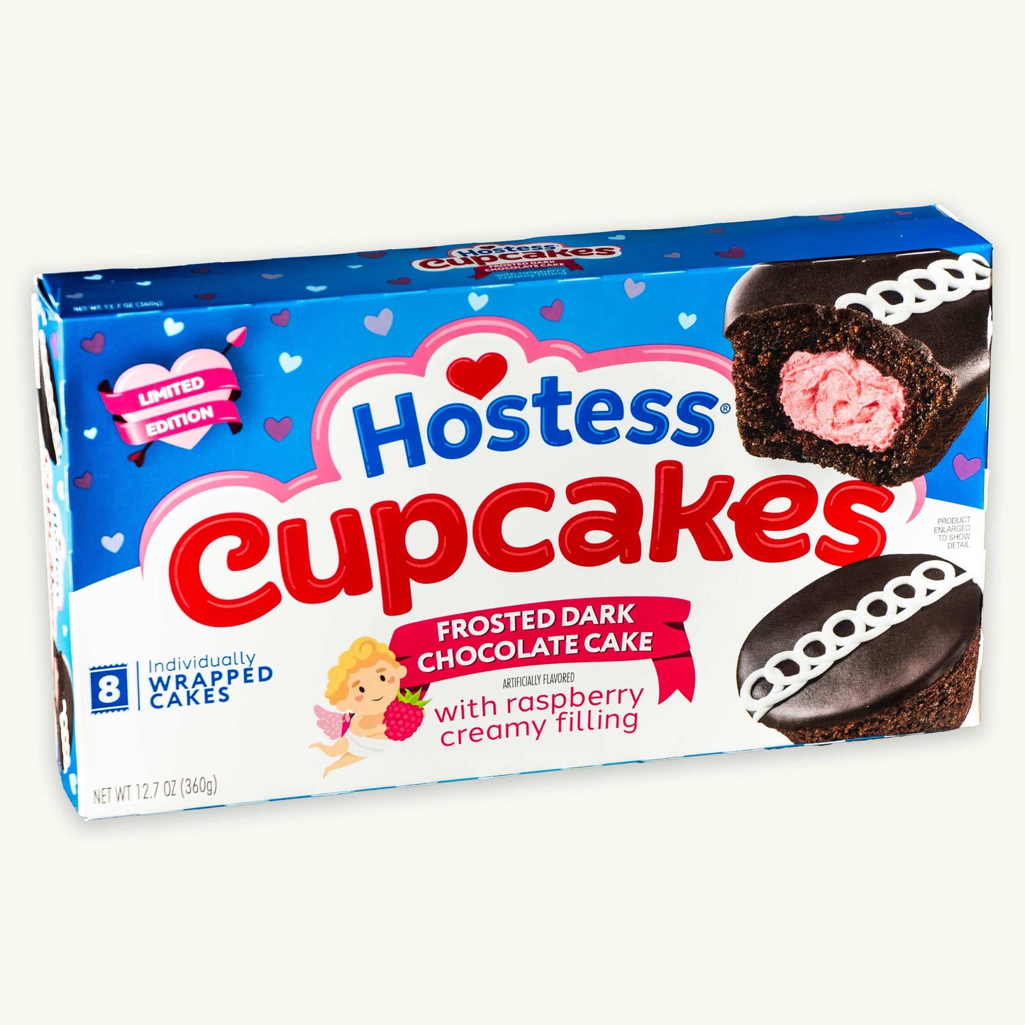 Hostess Frosted Dark Chocolate Raspberry Cupcakes 12.7oz 8ct
