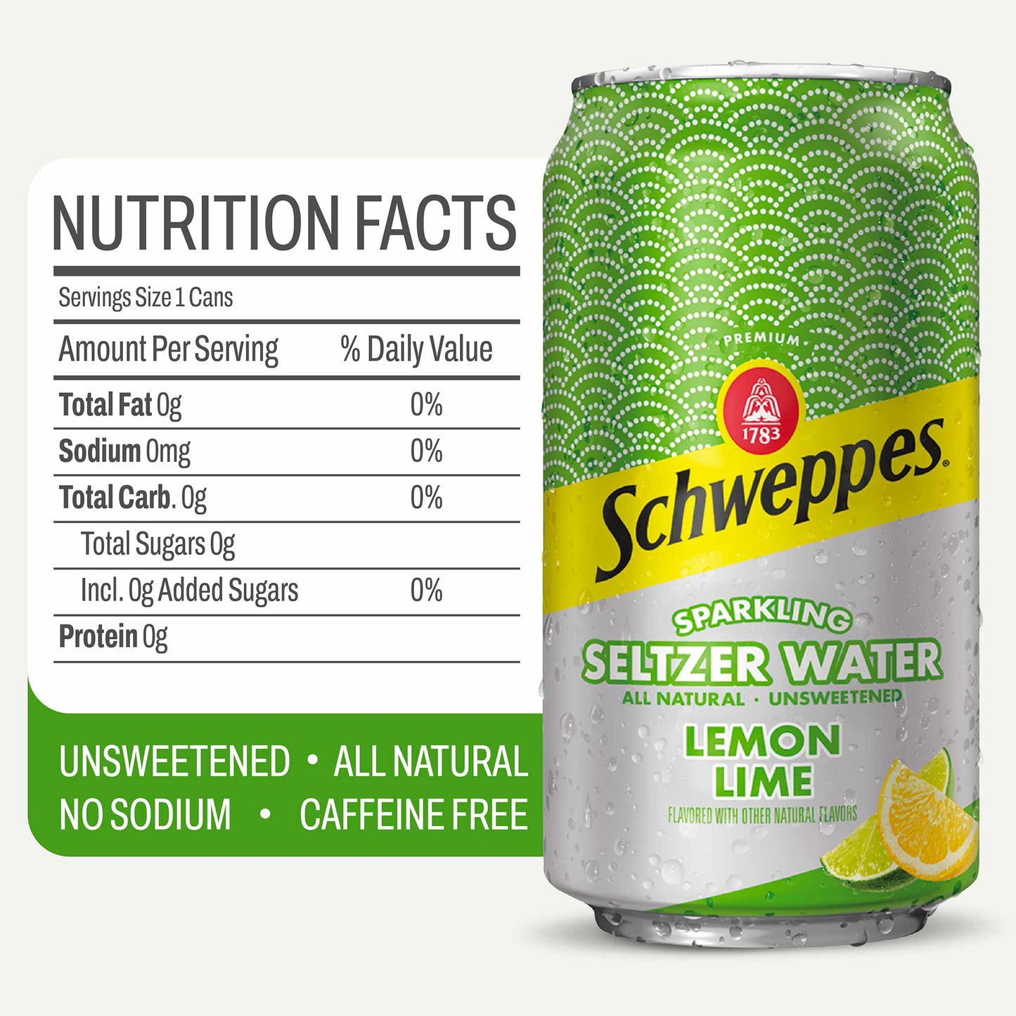 Schweppes Lemon Lime Sparkling Seltzer Water 12oz