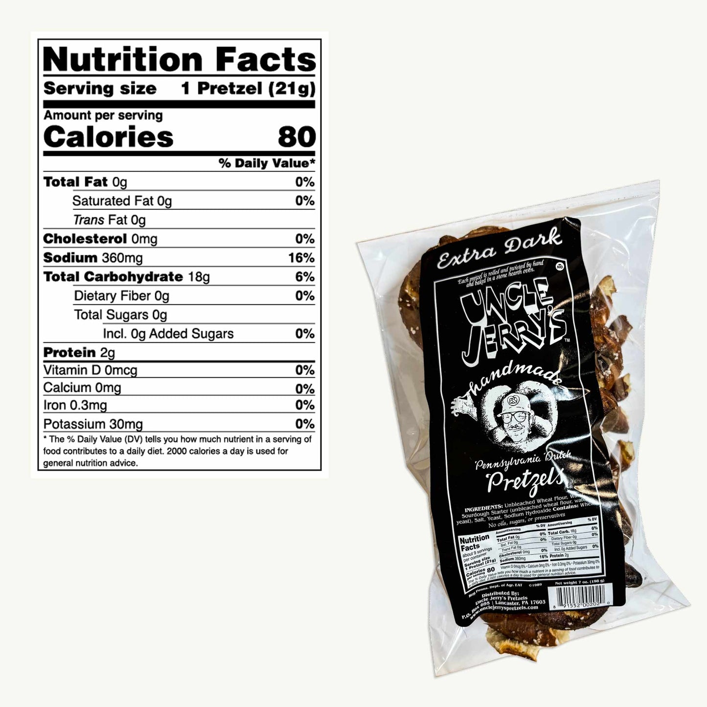 Uncle Jerry's Handmade Pretzels Variety Pack - Extra Dark, Specials, Extra Dark Low Salt - 7oz