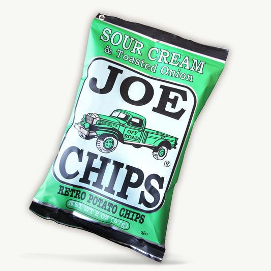 Joe Chips Sour Cream & Toasted Onion Retro Potato Chips 2oz