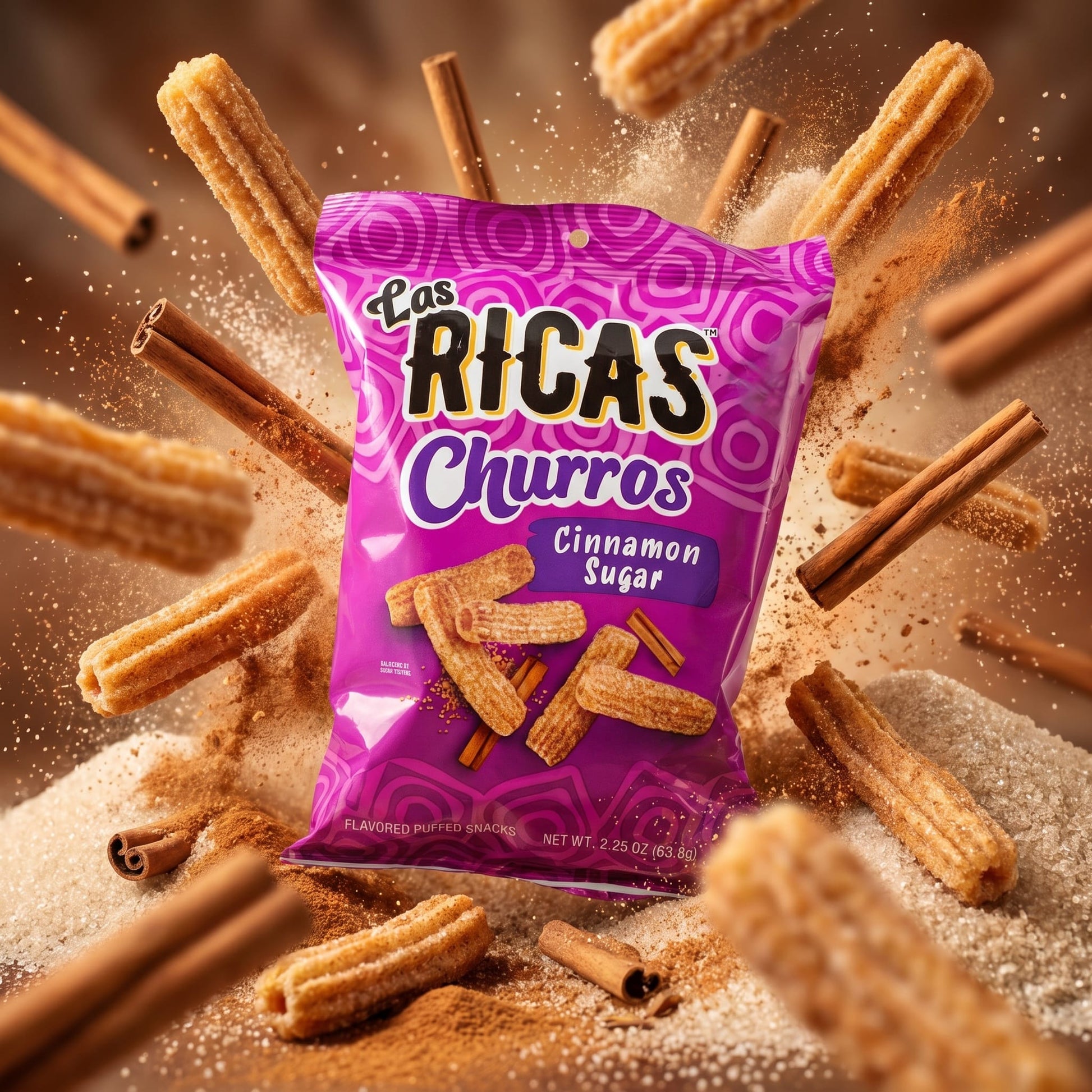 Las Ricas Churros Cinnamon Sugar Snacks 2.25oz — creative scene