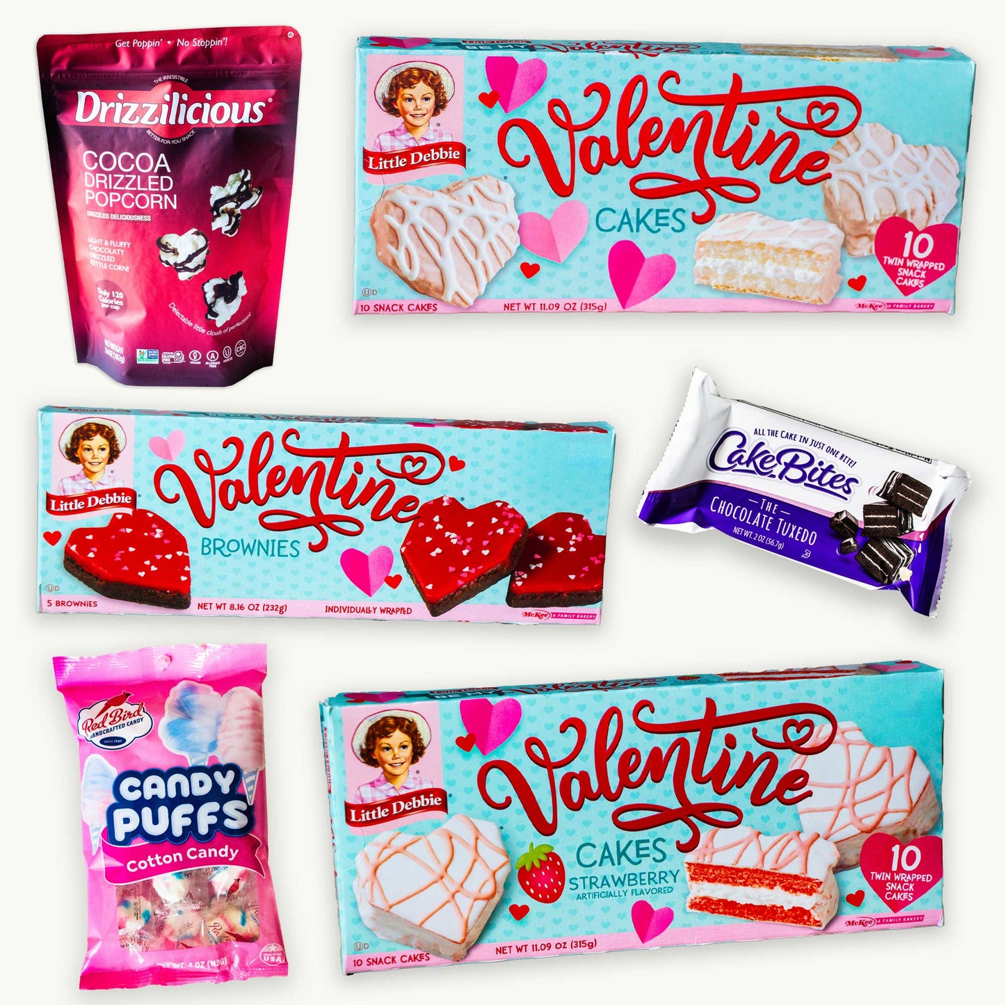 Little Debbie Valentine Snack Cake & Sweet Treat Variety Bundle 6 Packs