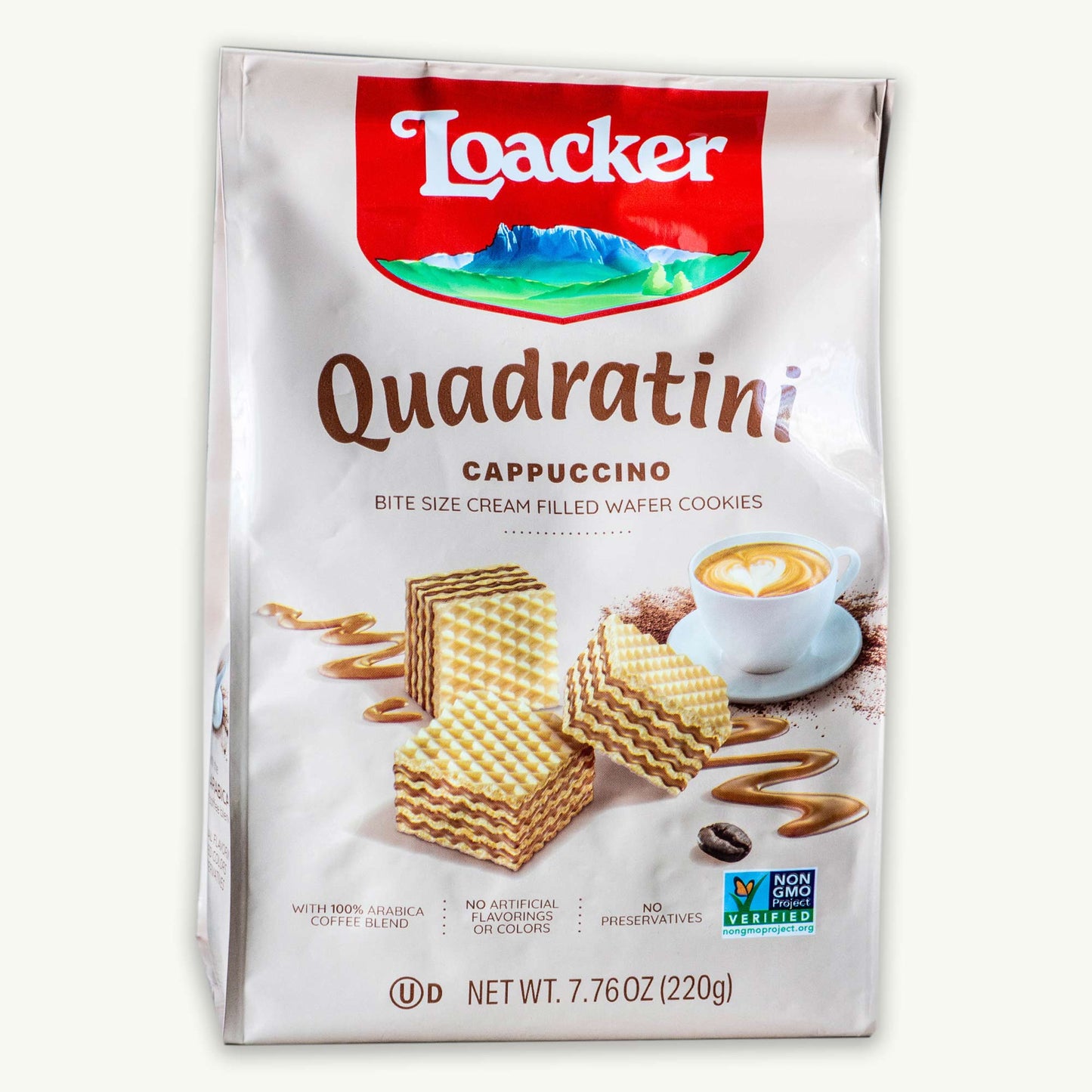 Loacker Cappuccino Quadratini Cream Filled Wafer Cookies 7.76oz