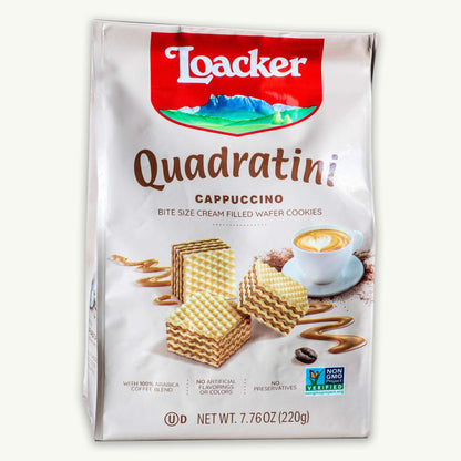 Loacker Cappuccino Quadratini Cream Filled Wafer Cookies 7.76oz