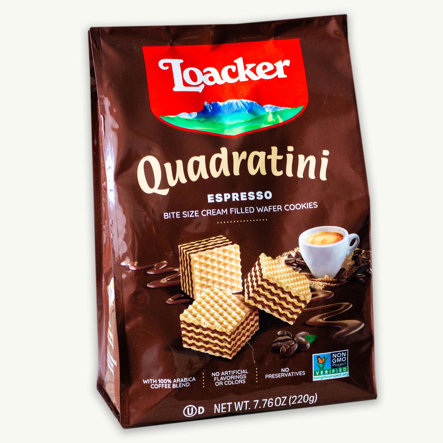 Loacker Espresso Quadratini Cream Filled Wafer Cookies 7.76oz