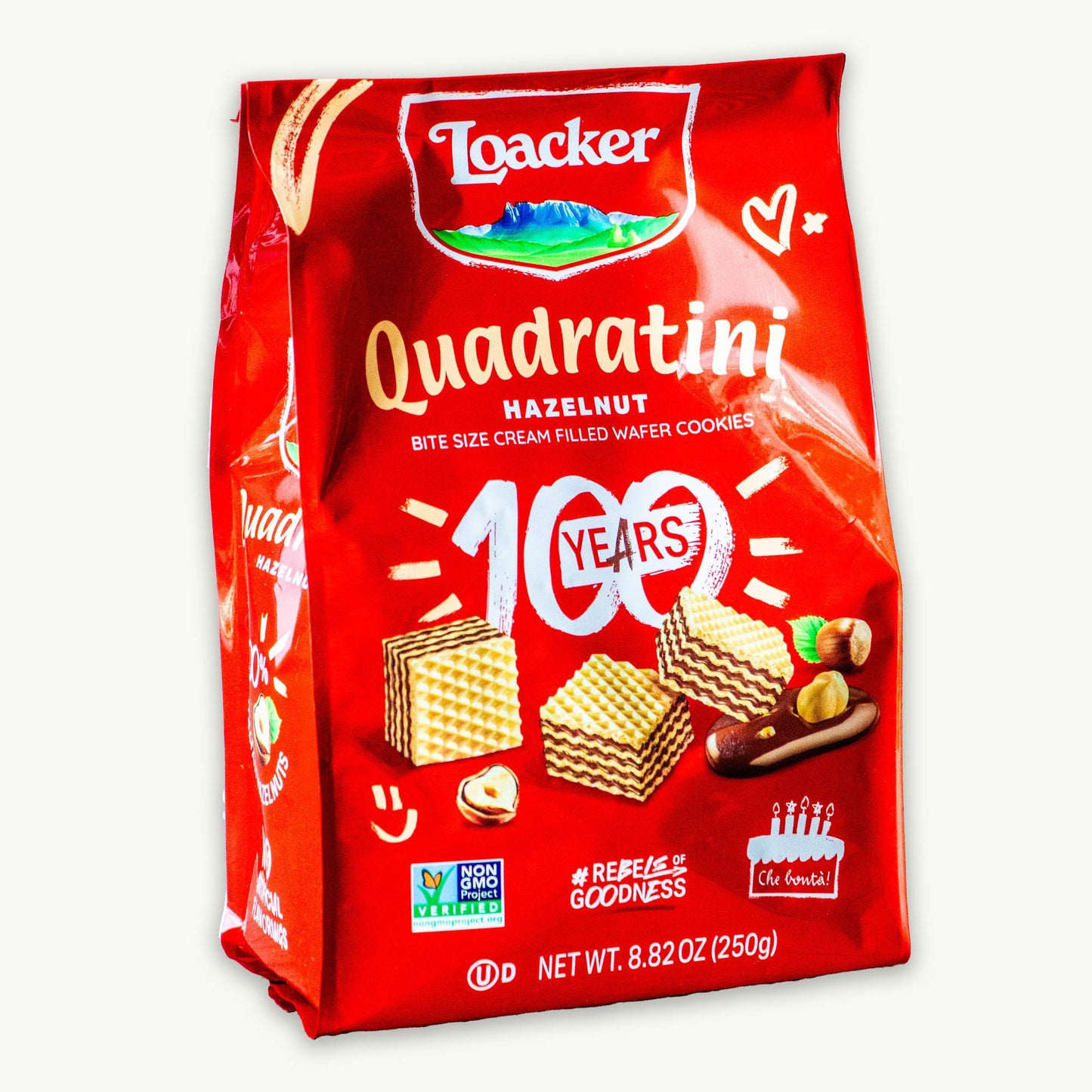 Loacker Hazelnut Quadratini Cream Filled Wafer Cookies 8.82oz