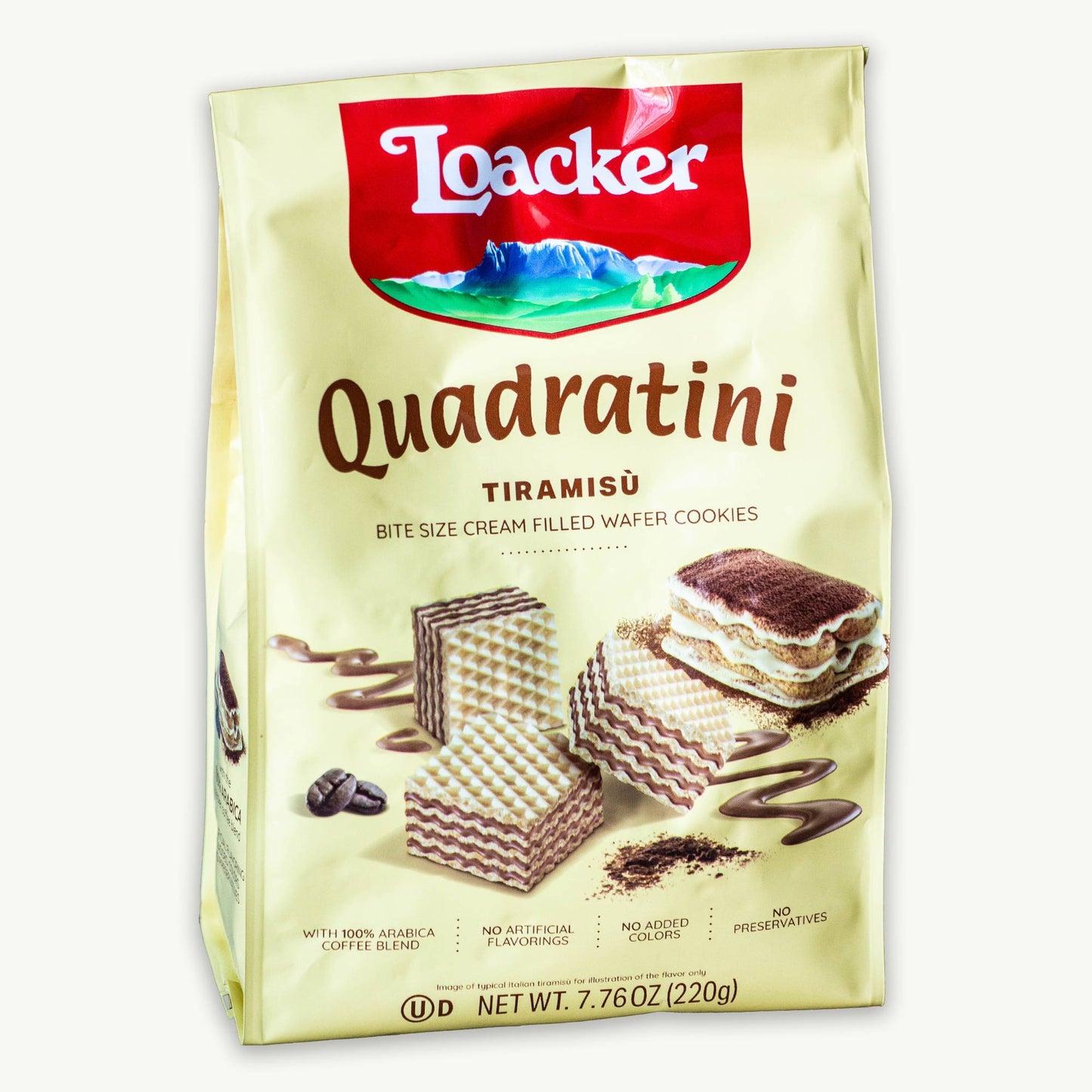 Loacker Tiramisu Quadratini Cream Filled Wafer Cookies 7.76oz