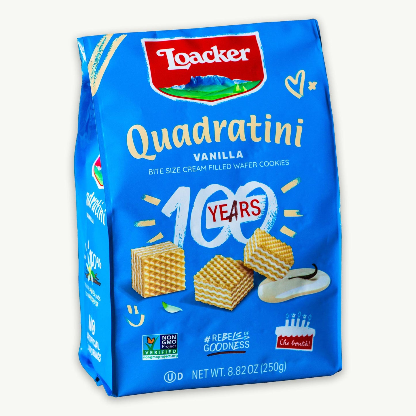 Loacker Vanilla Quadratini Cream Filled Wafer Cookies 8.82oz