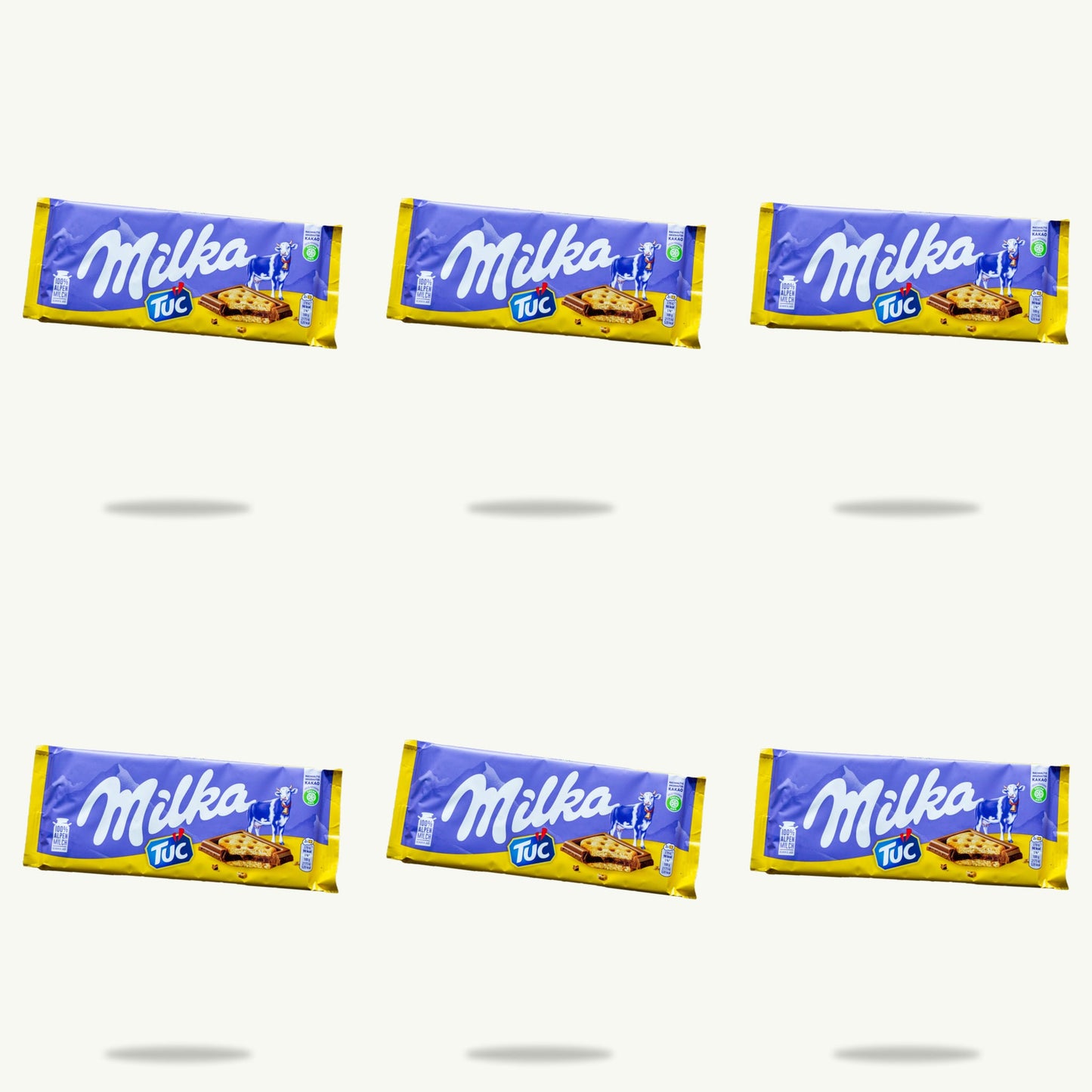 Milka Tuc Cracker Chocolate Candy Bar 90g — 6-pack