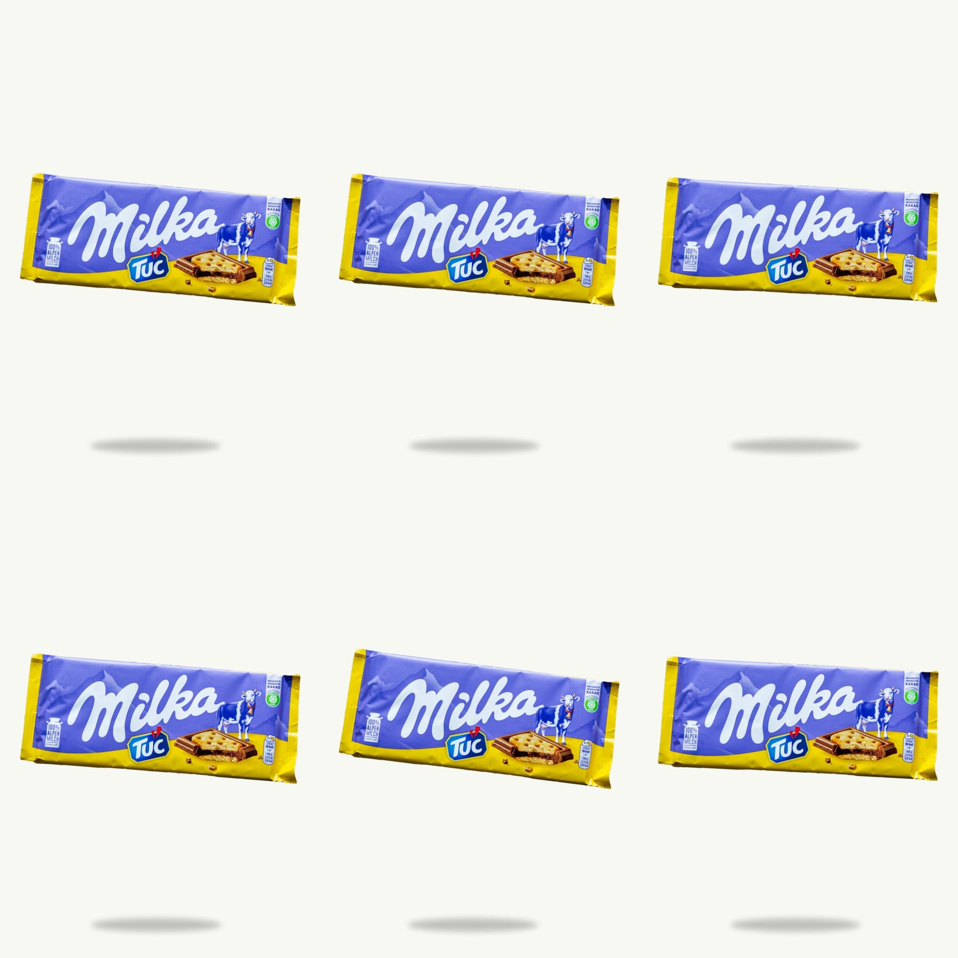 Milka Tuc Cracker Chocolate Candy Bar 90g — 6-pack
