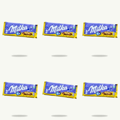 Milka Tuc Cracker Chocolate Candy Bar 90g — 6-pack