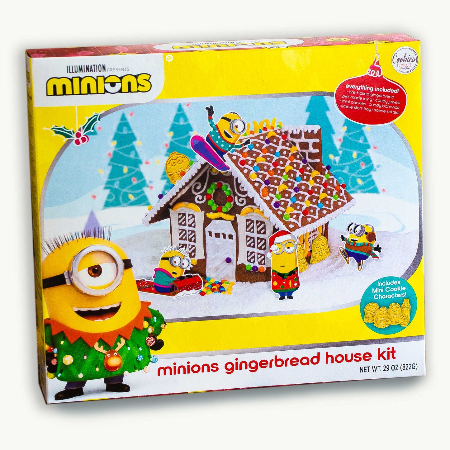 Christmas Large Gingerbread House Kits -  Variety Pack - Elf on the Shelf, Minion, Christmas, Trolls - Herr's Chocolate Pretzels (3.5oz)