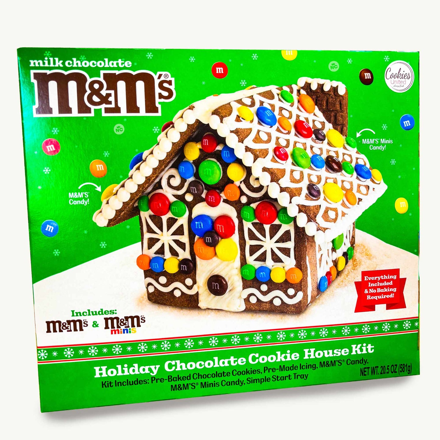 M&M Christmas Milk Chocolate Holiday Cookie House Kit 20.5oz