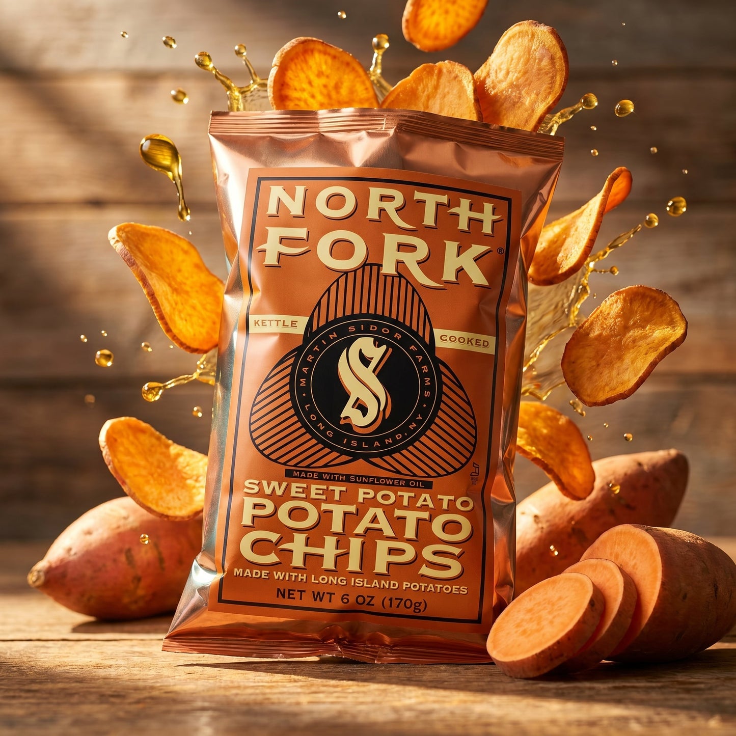 North Fork Sweet Potato Potato Chips 6 oz — creative scene