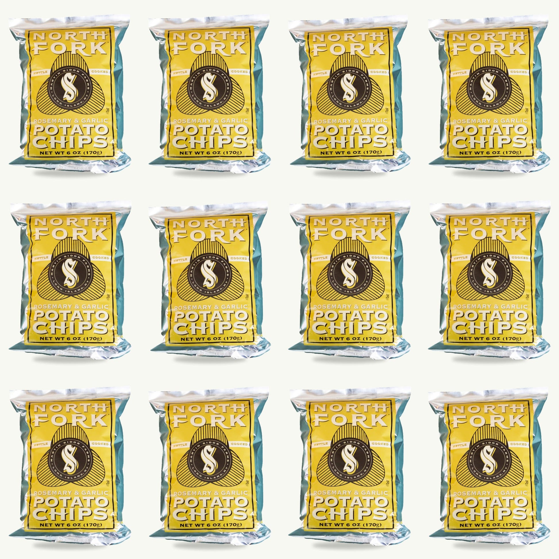 North Fork Rosemary Garlic Kettle Potato Chips 6oz — 12-pack