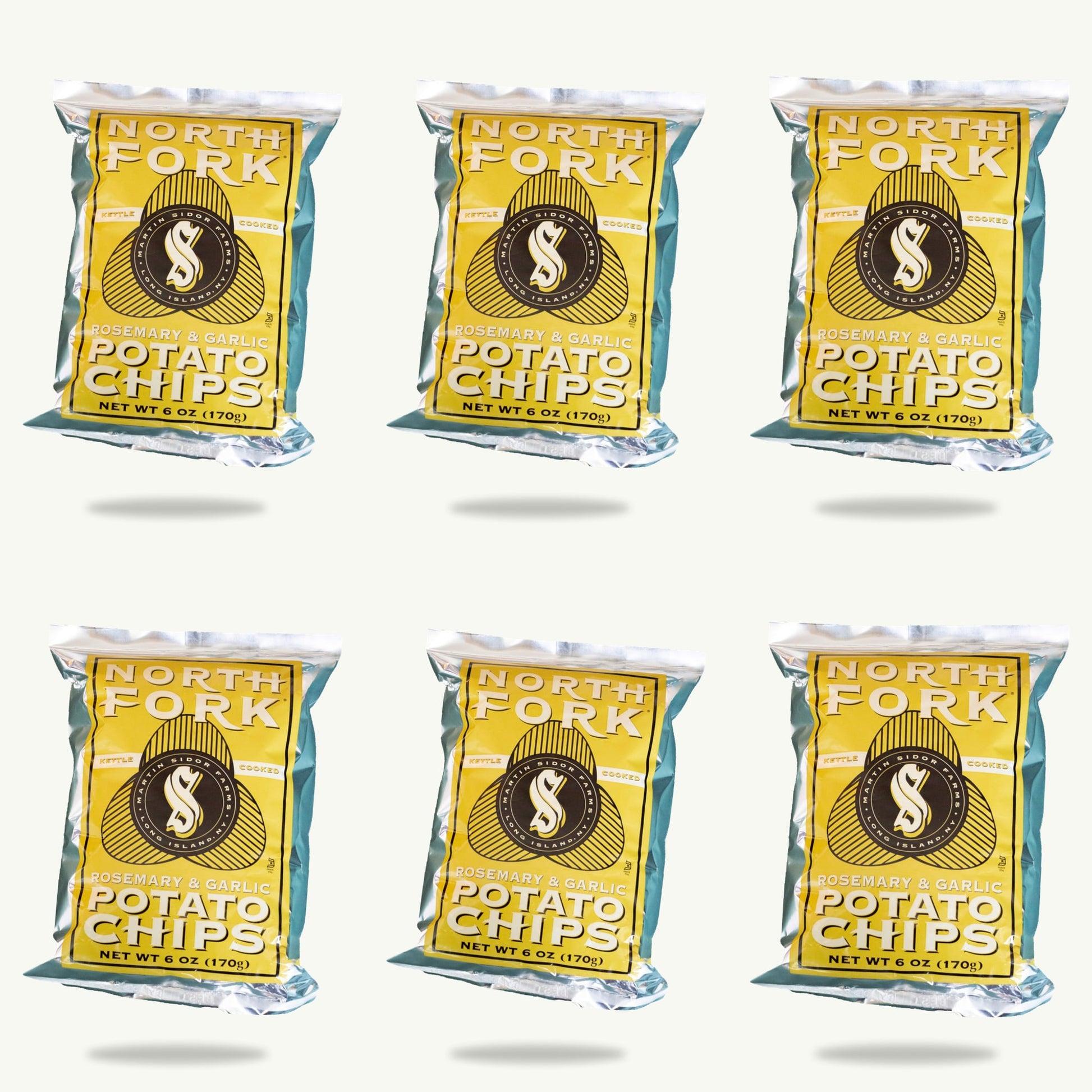 North Fork Rosemary Garlic Kettle Potato Chips 6oz — 6-pack