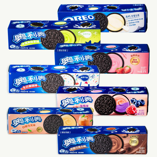 Oreo Cookies Variety Pack 97g - Chocolate, Strawberry, Oolong Peach, Matcha, Birthday Cake, Cheese, Blue Raspberry - 7 Packs