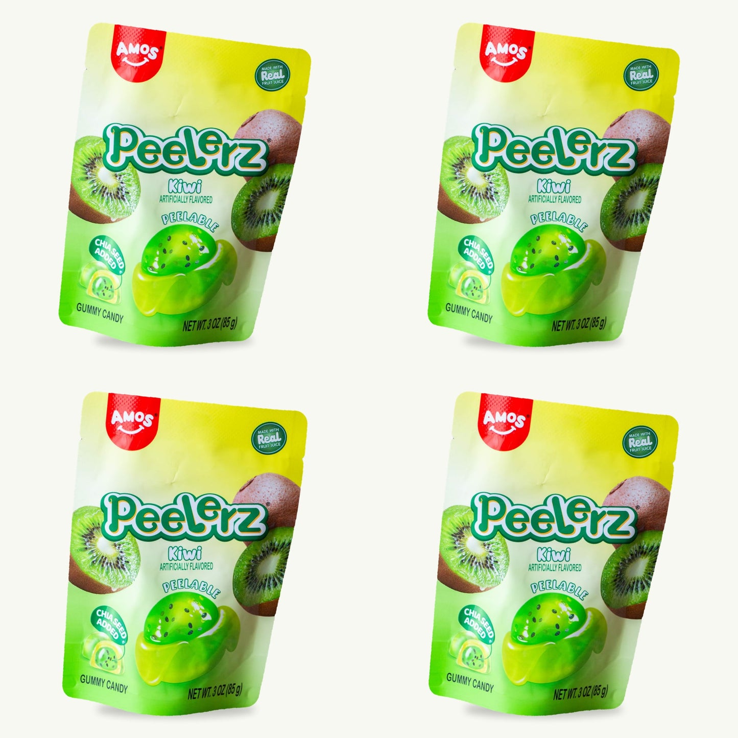 Peelerz Kiwi Peelable Gummy Candy 3oz — 4-pack