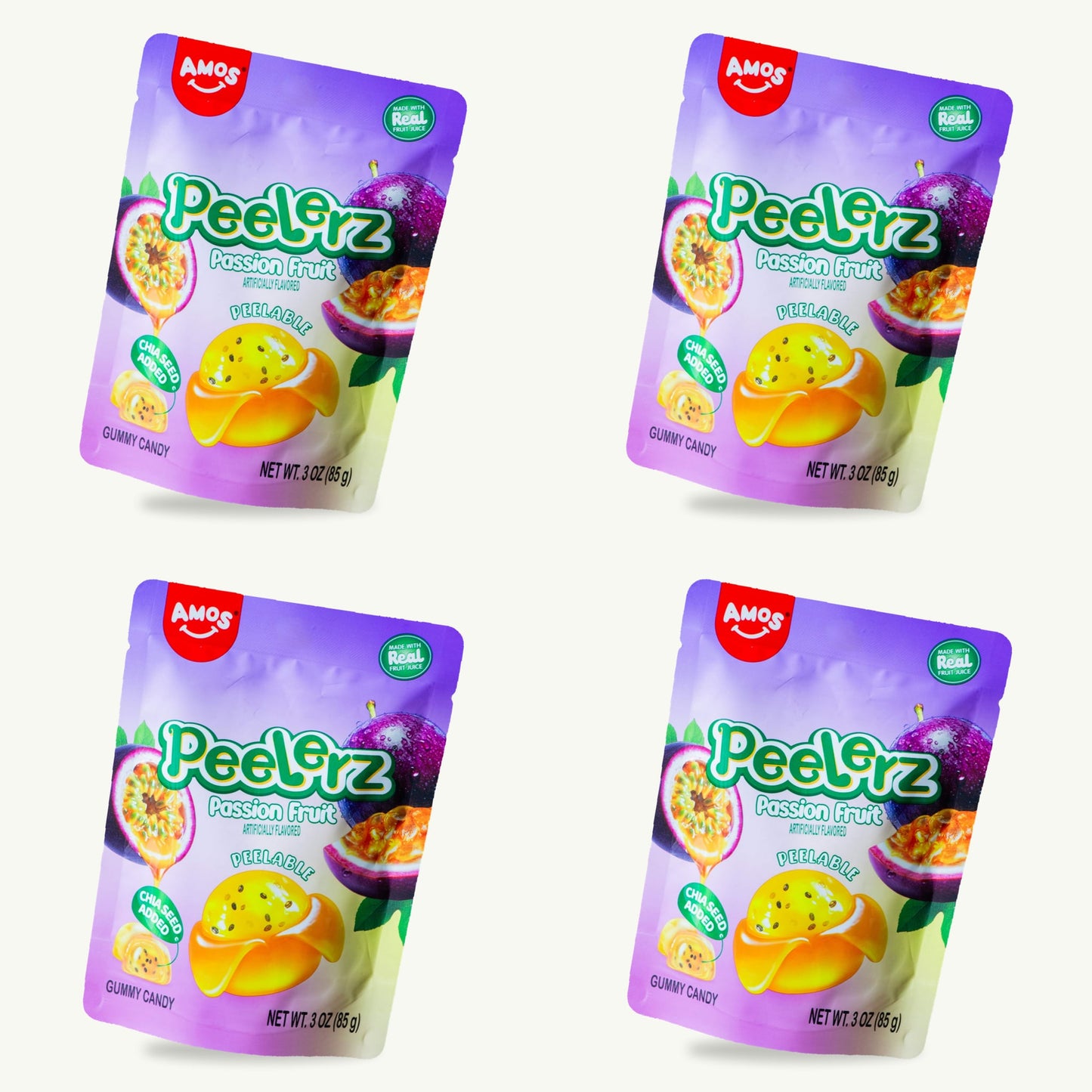 Peelerz Passion Fruit Peelable Gummy Candy 3oz — 4-pack