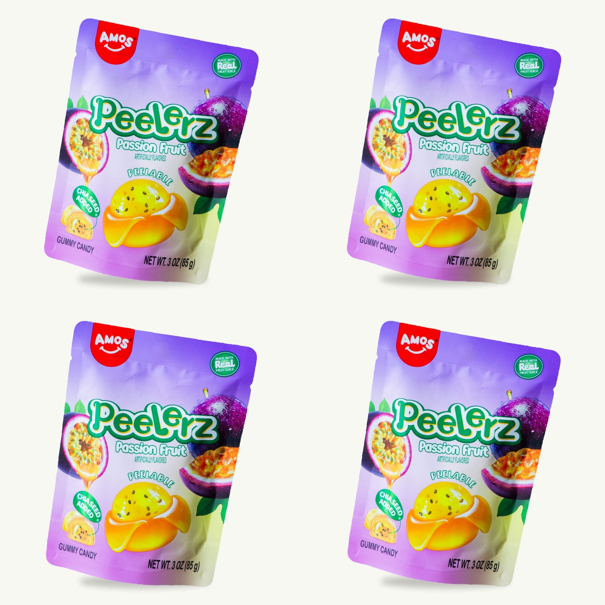 Peelerz Passion Fruit Peelable Gummy Candy 3oz — 4-pack