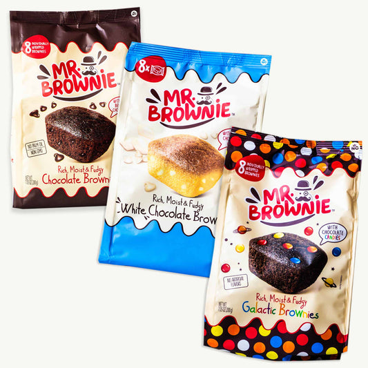 Mr Brownie White Chocolate - Chocolate - Galactic Brownies - 24ct