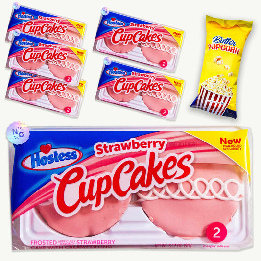 Hostess Strawberry Cupcakes Single Serve (6, 2pks) - Butter Popcorn (1.15oz)