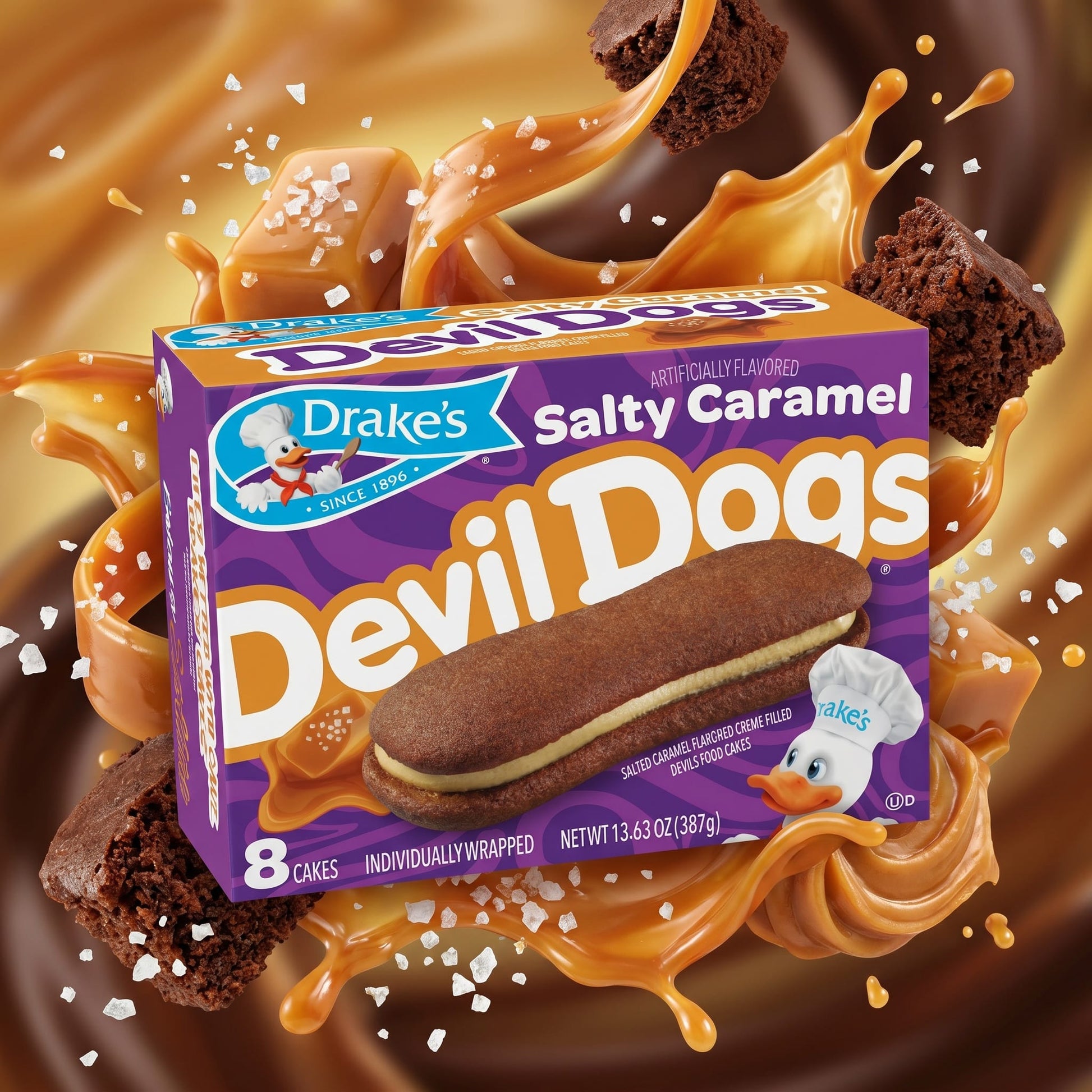 Drake's Salted Caramel Devil Dogs 13.63oz — creative scene