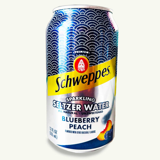 Schweppes Blueberry Peach Sparkling Seltzer Water 12oz