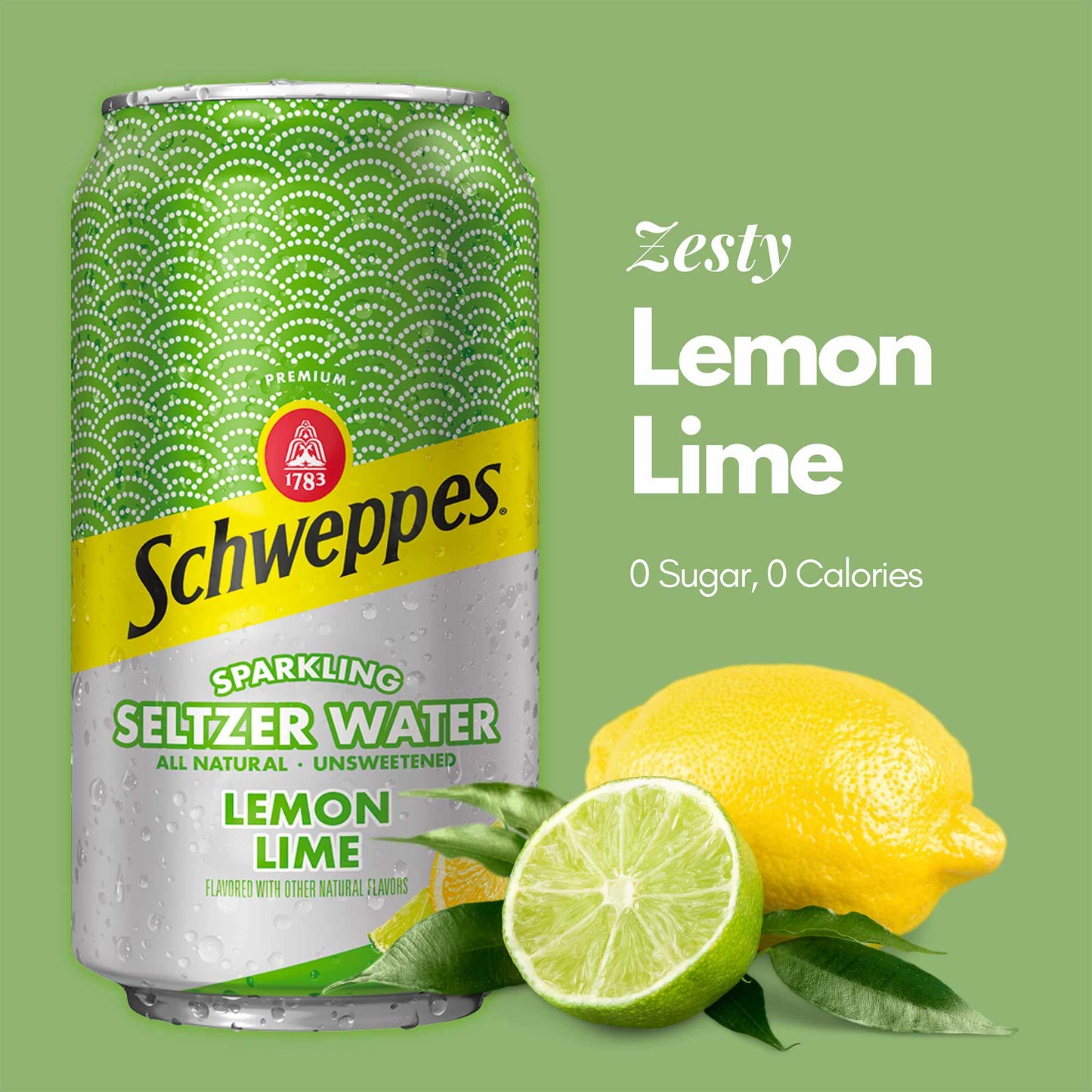 Schweppes Lemon Lime Sparkling Seltzer Water 12oz