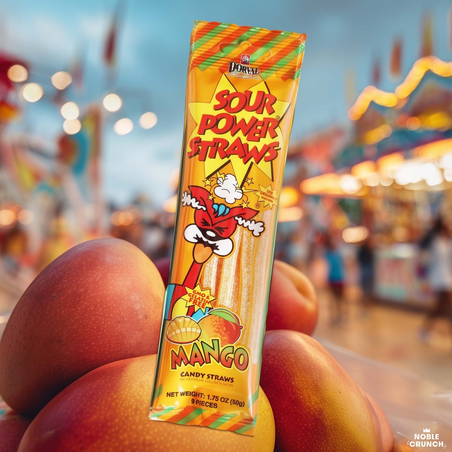 Mango Sour Power Candy Straws 1.75oz
