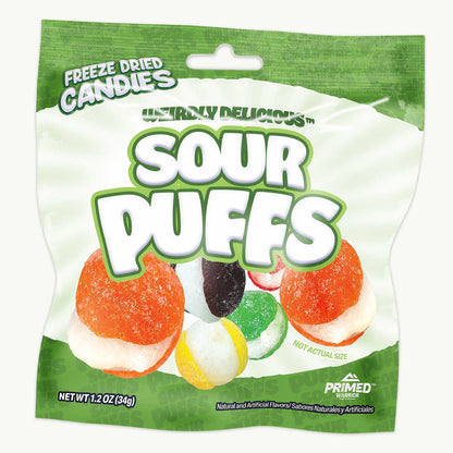 Primed Warrior Sour Puffs Freeze Dried Candy 1.2oz