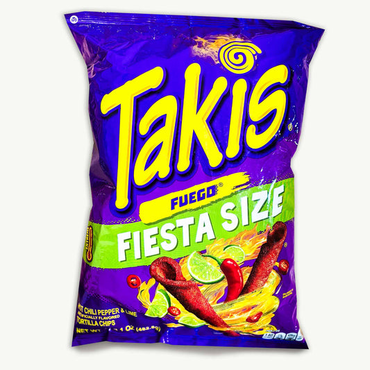 Takis Fuego Hot Chili Pepper Lime Fiesta Size Tortilla Chips 17oz