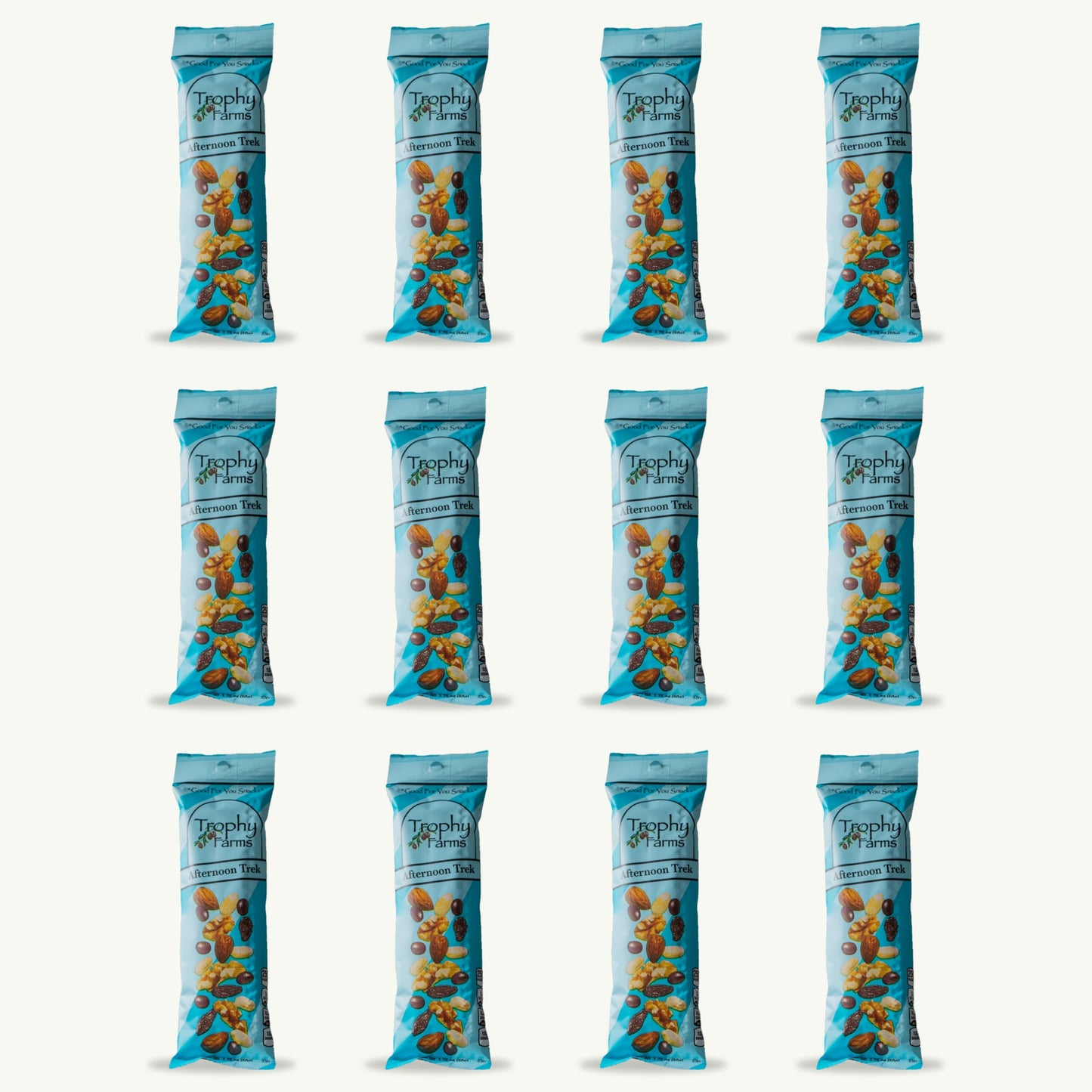 Trophy Farms Afternoon Trek Trail Mix — Nuts, Dark Chocolate & Raisins, 1.75 oz — 12-pack