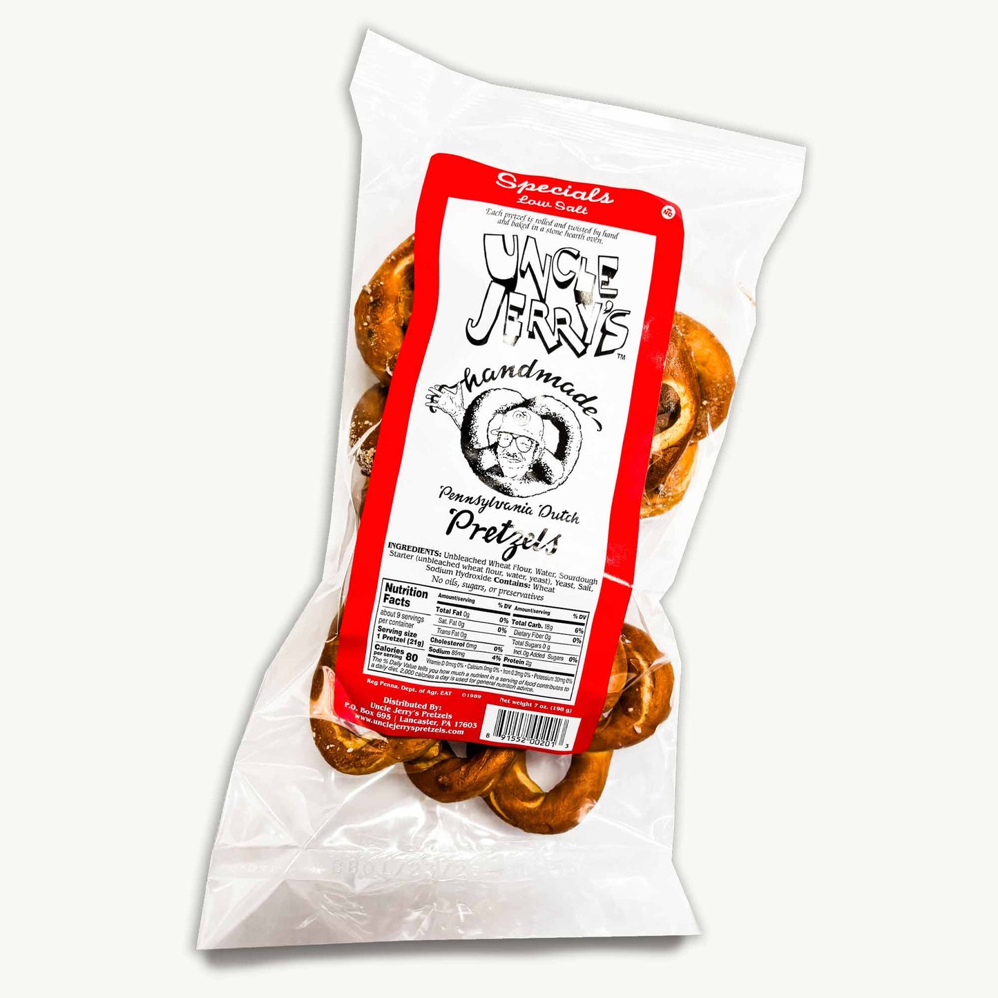 Uncle Jerry's Specials Low Salt Handmade Pretzels 7oz