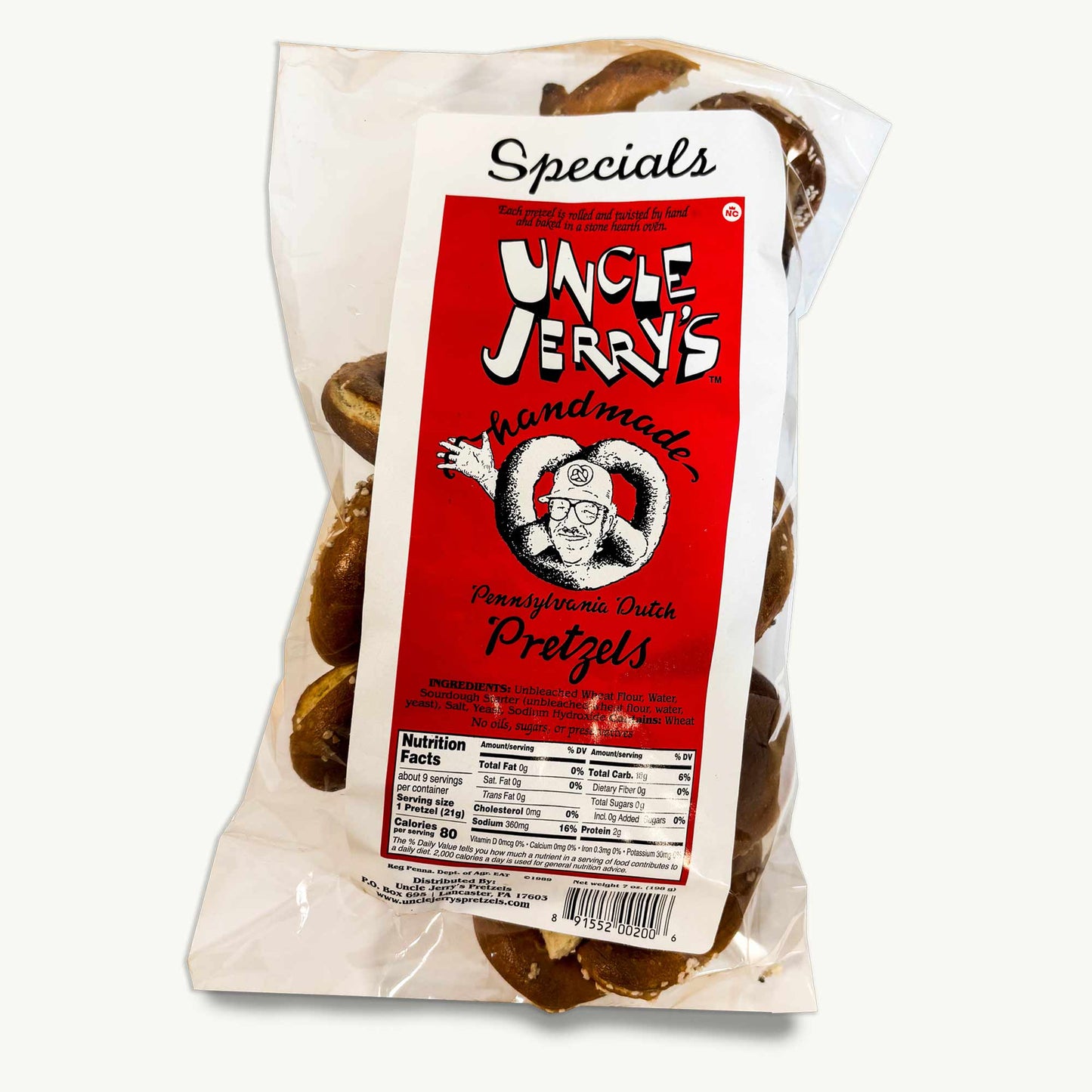 Uncle Jerry's Handmade Pretzels Variety Pack - Extra Dark, Specials, Extra Dark Low Salt - 7oz