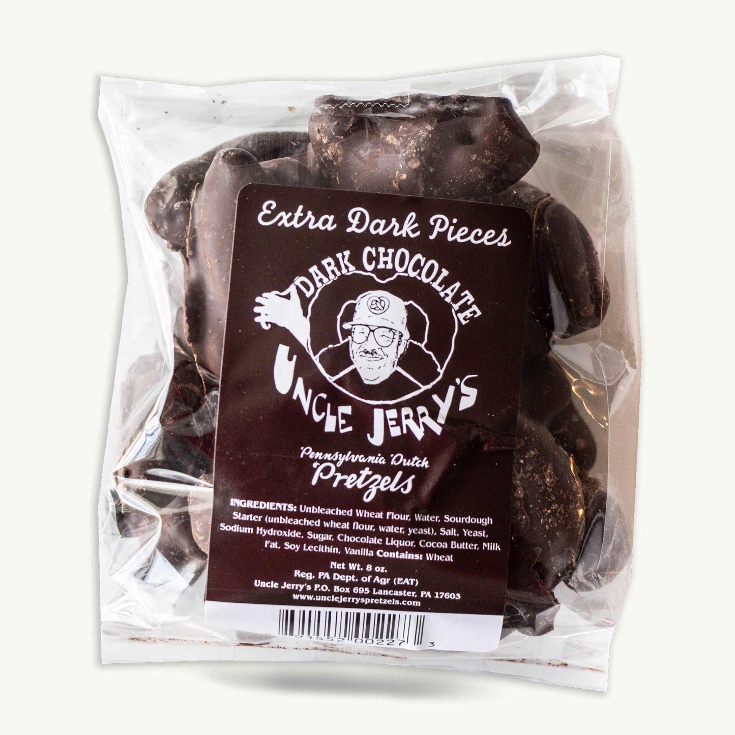 Uncle Jerry's Extra Dark Chocolate Pretzel Pieces 8oz