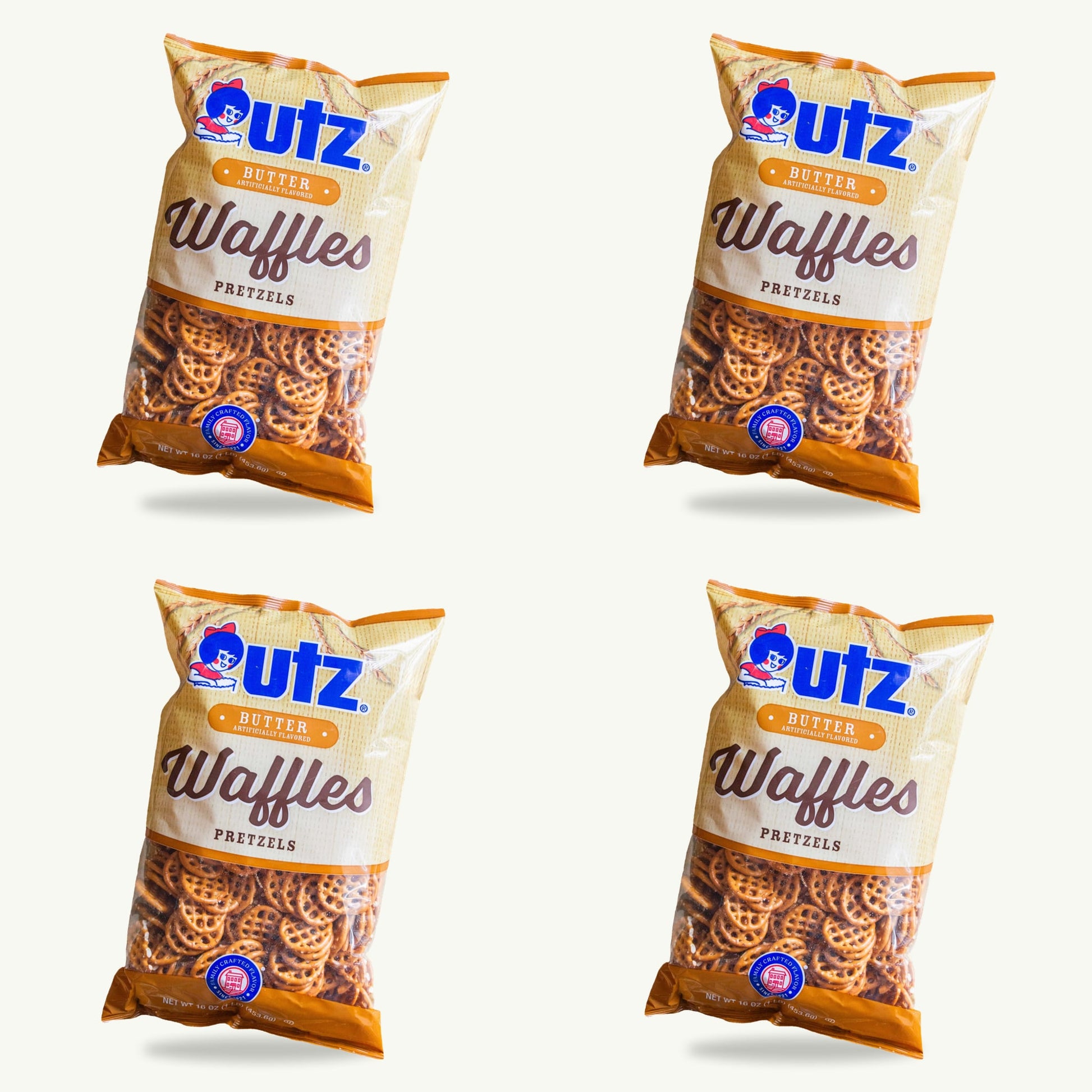 Utz Butter Waffles Pretzels 16oz — 4-pack