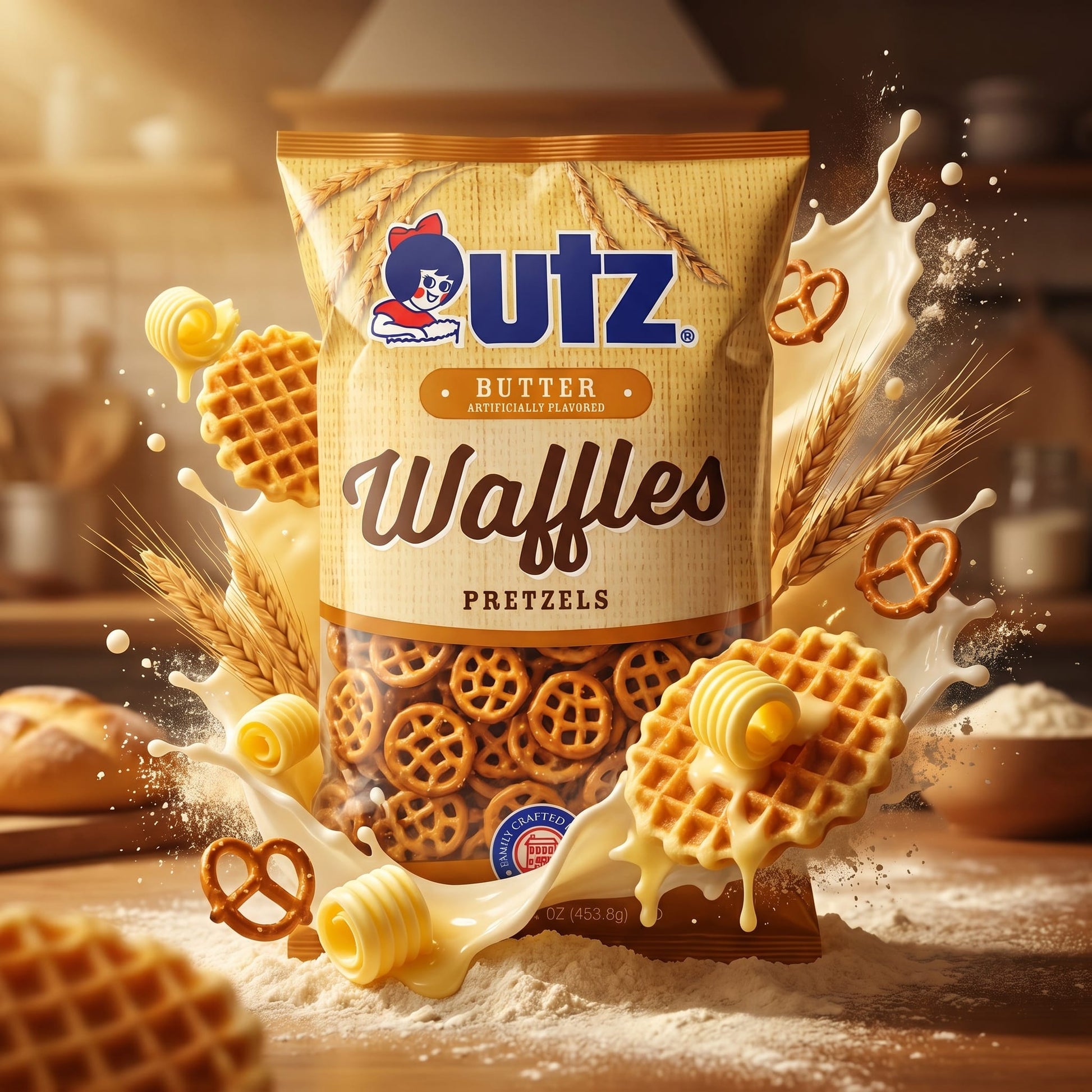 Utz Butter Waffles Pretzels 16oz — creative scene