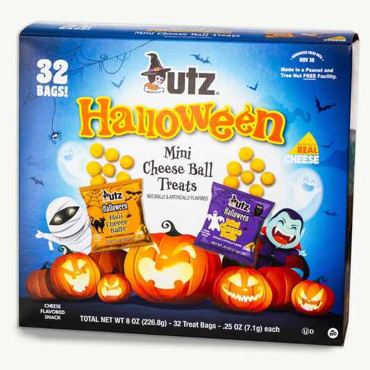 Utz Halloween Mini Cheese Ball Treats - 32 Treat Bags - 8oz