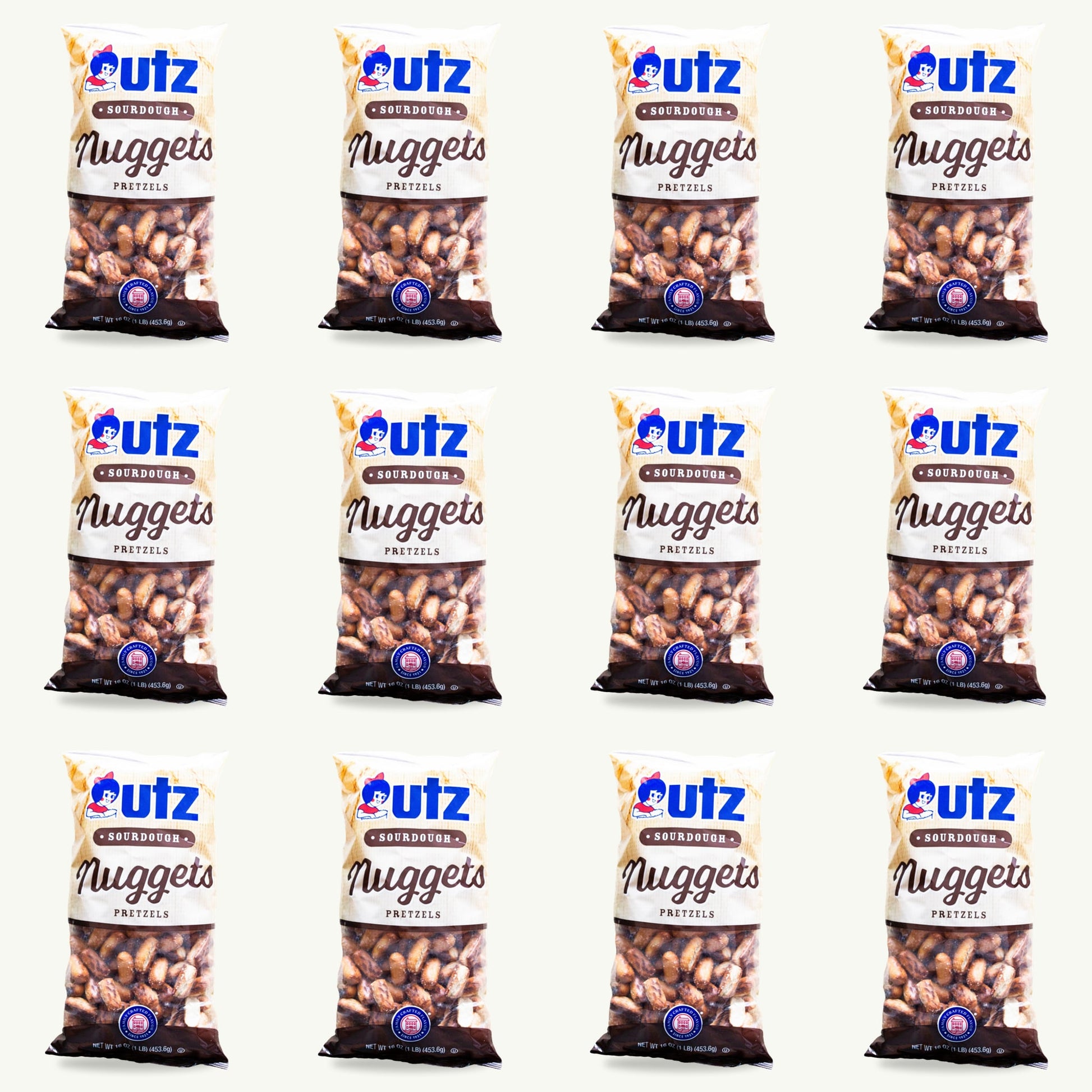 Utz Sourdough Nuggets Pretzels 16oz — 12-pack