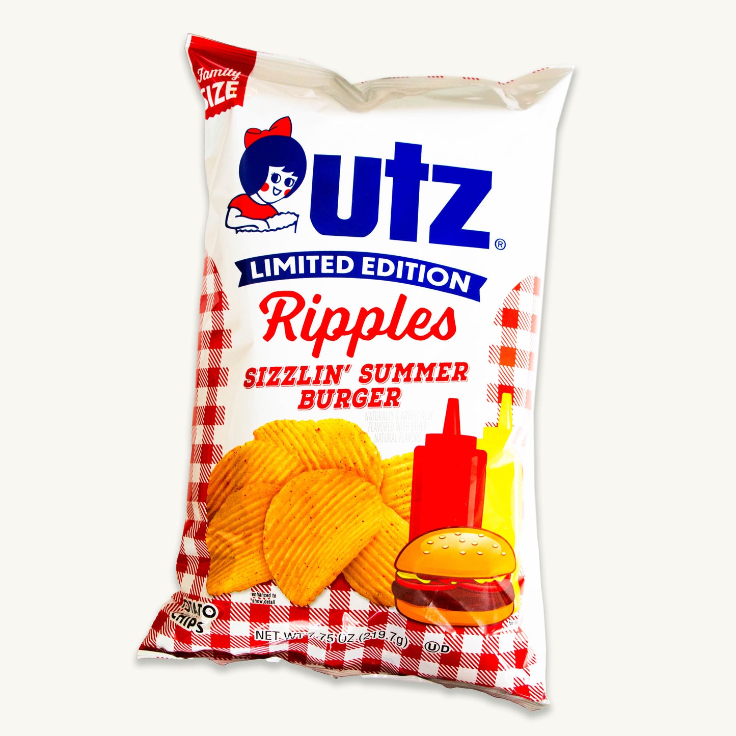 Utz Sizzlin' Summer Burger Ripple Potato Chips 7.75oz