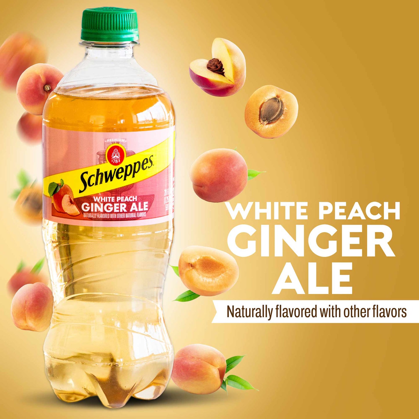 Schweppes White Peach Ginger Ale 20oz