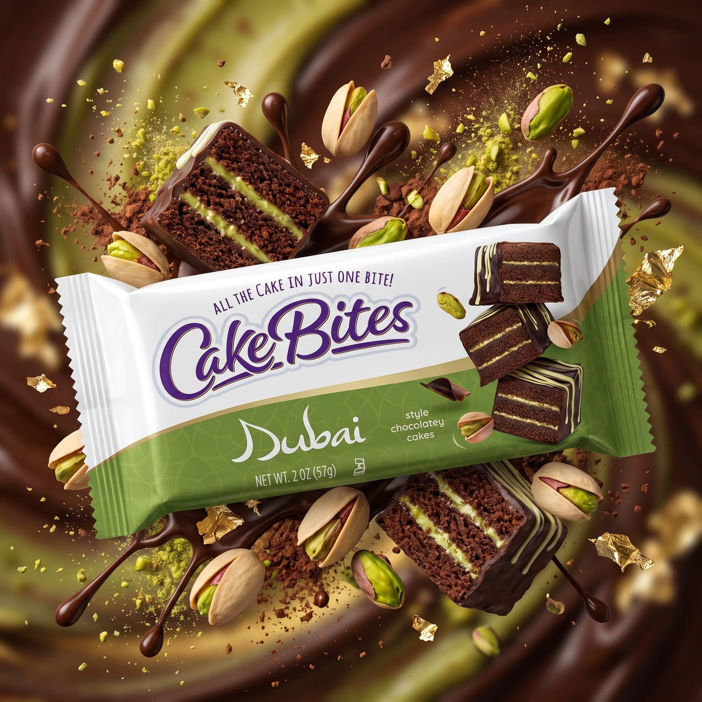 Cakbites Dubai Chocolate 2oz — creative scene